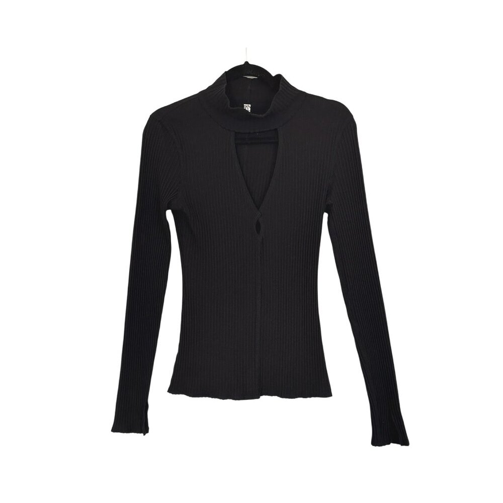 Free People Intimately Ribbed Mock Neck Keyhole Top